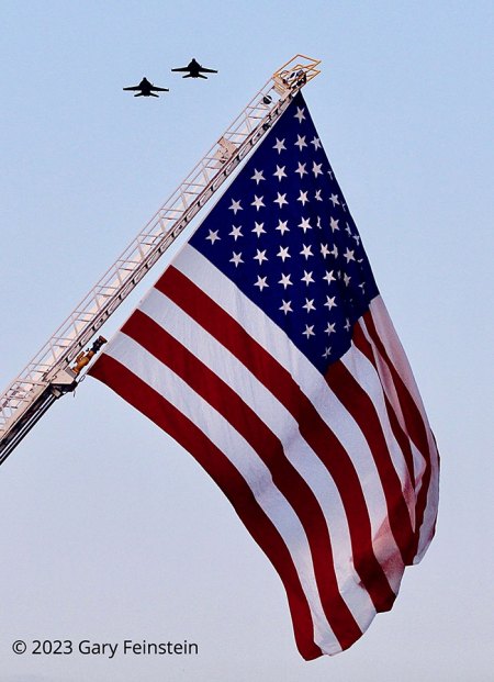 The graduation crowd and grads were treated to an NAS Lemoore flyover.